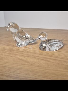 Vintage Princess House Crystal Pets Duck & Bird Figurines - Set of 2